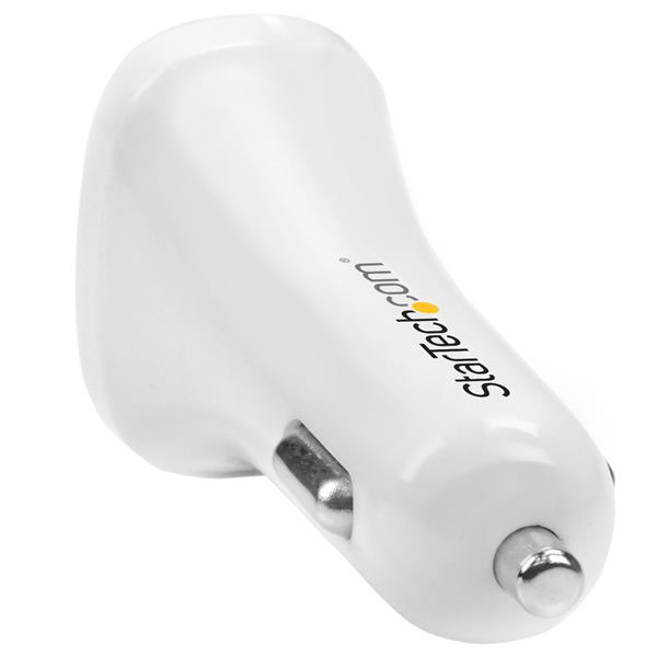 StarTech.com Dual Port USB Car Charger - 24W/4.8A White - Adaptador de energia para automóvel - 24 Watt - 4.8 A - 2 conectores de saída (USB) - branco - para P/N: USBLT1MW, USBLT1MWS, USBLT2MBR, USBLT2MW, USBLT30CMW, USBLTM1MBK, USBLTM1MWH - Image 3