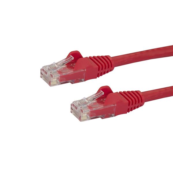 StarTech.com 10m CAT6 Ethernet Cable, 10 Gigabit Snagless RJ45 650MHz 100W PoE Patch Cord, CAT 6 10GbE UTP Network Cable w/Strain Relief, Red, Wiring is UL Certified/TIA - Category 6 - 24AWG (N6PATC10MRD) - Cabo patch - RJ-45 (M) para RJ-45 (M) - 10