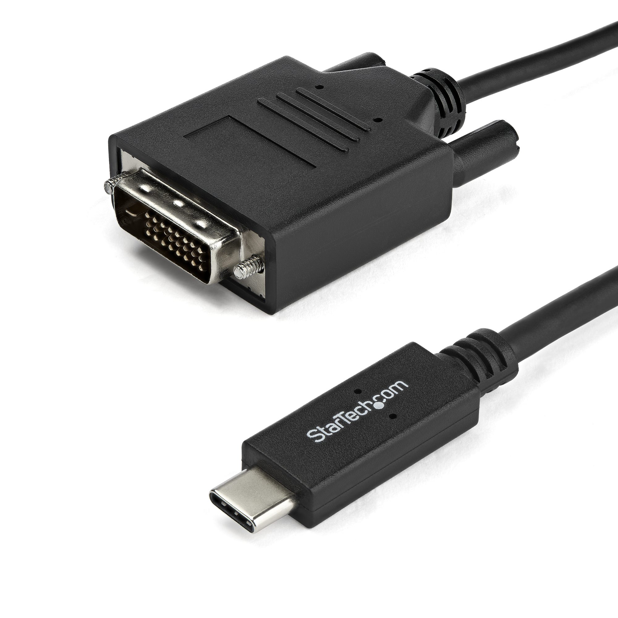 StarTech.com 3.3 ft / 1 m USB-C to DVI Cable - USB Type-C Video Adapter Cable - 1920 x 1200 - Black (CDP2DVIMM1MB) - Cabo USB / DVI - USB-C (M) para DVI-D (M) - Thunderbolt 3 / USB 3.1 - 1 m - suporte 1920 x 1200 (WUXGA) - preto - para P/N: TB4CDOCK
