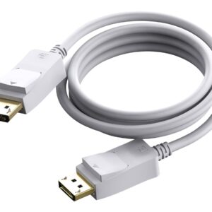 2 m DisplayPort cable - version 1.2 4k - gold connectors - supports 1 mbps bidirectional aux channel and hotplug - DP (m) to DP (m) - outer diameter 7.3 mm - 28 awg - white