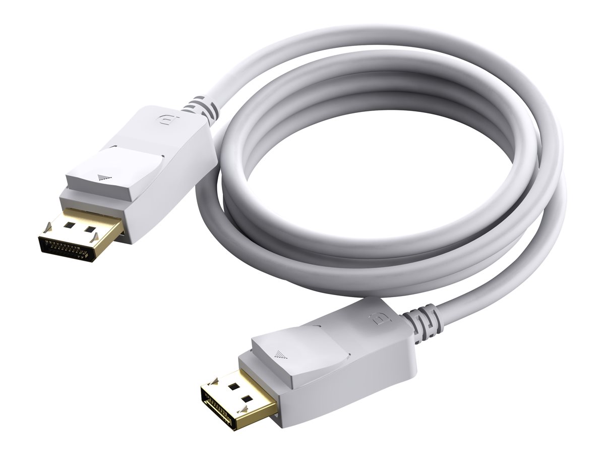 2 m DisplayPort cable - version 1.2 4k - gold connectors - supports 1 mbps bidirectional aux channel and hotplug - DP (m) to DP (m) - outer diameter 7.3 mm - 28 awg - white