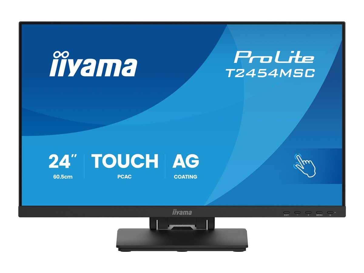 iiyama ProLite T2454MSC-B3AG - Monitor LED - 24" (23.8" visível) - ecrã de toque - 1920 x 1080 Full HD (1080p) @ 83 Hz - IPS - 300 cd/m² - 1000:1 - 4 ms - HDMI, DisplayPort - altifalantes - preto opaco