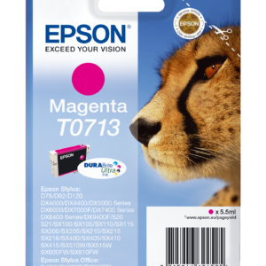 Epson T0713 - 5.5 ml - magenta - original - tinteiro - para Stylus DX9400, SX115, SX210, SX215, SX218, SX415, SX515, SX610, Stylus Office BX310, BX610
