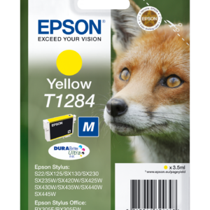 Epson T1284 - Tamanho M - amarelo - original - blister com RF/alarme acústico - tinteiro - para Stylus S22, SX230, SX235, SX420, SX430, SX435, SX438, SX440, SX445, Stylus Office BX305