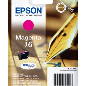 Epson 16 - 3.1 ml - magenta - original - tinteiro - para WorkForce WF-2010, 2510, 2520, 2530, 2540, 2630, 2650, 2660, 2750, 2760