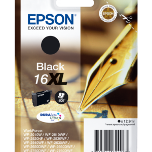 Epson 16XL - 6.5 ml - XL - preto - original - blister com RF/alarme acústico - tinteiro - para WorkForce WF-2010, 2510, 2520, 2530, 2540, 2630, 2650, 2660, 2750, 2760
