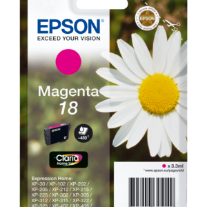 Epson 18 - 3.3 ml - magenta - original - tinteiro - para Expression Home XP-212, 215, 225, 312, 315, 322, 325, 412, 415, 422, 425