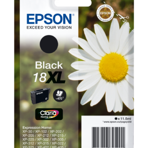 Epson 18XL - 11.5 ml - XL - preto - original - blister com alarme RF - tinteiro - para Expression Home XP-212, 215, 225, 312, 315, 322, 325, 412, 415, 422, 425