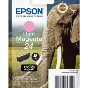 Epson 24 - 5.1 ml - magenta claro - original - tinteiro - para Expression Photo XP-55, 750, 760, 850, 860, 950, 960, 970, Expression Premium XP-750, 850