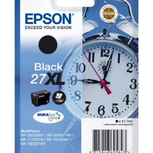 Epson 27XL - 17.7 ml - XL - preto - original - tinteiro - para WorkForce WF-3620, WF-3640, WF-7110, WF-7210, WF-7610, WF-7620, WF-7710, WF-7715, WF-7720