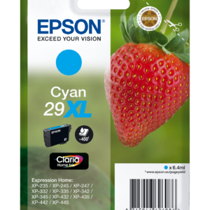 Epson 29XL - 6.4 ml - XL - azul cyan - original - blister - tinteiro - para Expression Home XP-245, 247, 255, 257, 332, 342, 345, 352, 355, 435, 442, 445, 452, 455