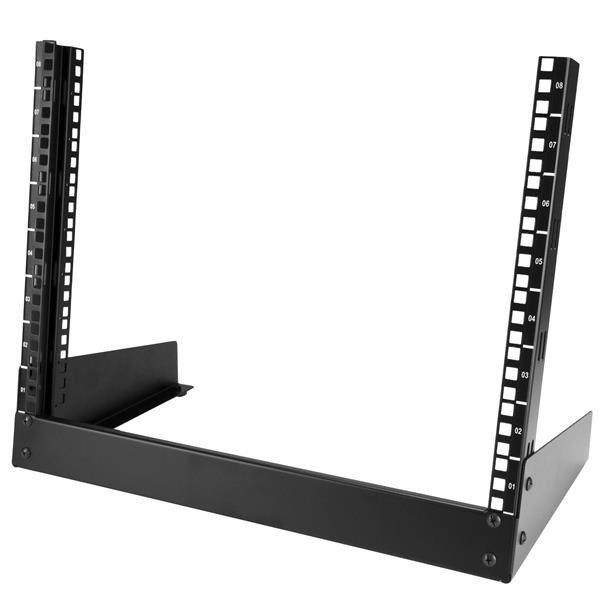 StarTech.com 8U Open Frame Network Rack - 19" 2 Post Free Standing Desktop Rack for Computer, AV, Media, IT, Data & Server Room Equipment (RK8OD) - Gabinete estrutura aberta - 2 postes - 8U