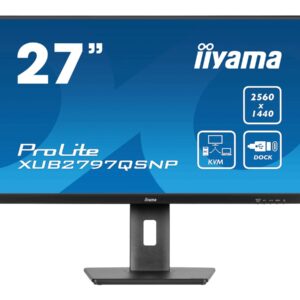 iiyama ProLite XUB2797QSNP-B1 - Monitor LED - 27" - 2560 x 1440 WQHD @ 100 Hz - IPS - 300 cd/m² - 1300:1 - 1 ms - HDMI, DisplayPort - altifalantes - preto, mate