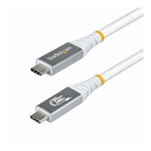 StarTech.com - Cabo USB - USB-C (M) para USB-C (M) - USB4 / Thunderbolt / DisplayPort 2.1 - 1.01 m - suporte 4K120Hz, suporte 8K60Hz, gama de potência alargada (EPR), suporte para fornecimento de Energia 3,1 - branco