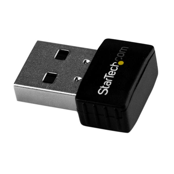 StarTech.com Wireless USB WiFi Adapter - Dual Band AC600 Wireless Dongle - 2.4GHz / 5GHz - 802.11ac Wi-Fi Laptop Adapter (USB433ACD1X1) - Adaptador de rede - USB 2.0 - Wi-Fi 5 - preto