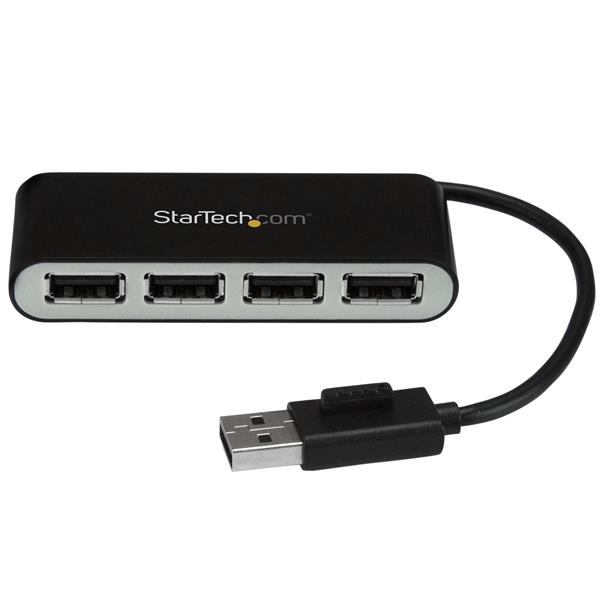 StarTech.com 4 Port USB 2.0 Hub - USB Bus Powered - Portable Multi Port USB 2.0 Splitter and Expander Hub - Small Travel USB Hub (ST4200MINI2) - Hub - 4 x USB 2.0 - desktop