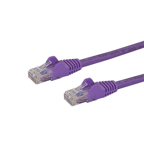 StarTech.com 10m CAT6 Ethernet Cable, 10 Gigabit Snagless RJ45 650MHz 100W PoE Patch Cord, CAT 6 10GbE UTP Network Cable w/Strain Relief, Purple, Wiring is UL Certified/TIA - Category 6 - 24AWG (N6PATC10MPL) - Cabo de rede - RJ-45 (M) para RJ-45 (M)