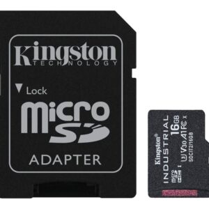 Kingston Industrial - Cartão de memória flash (adaptador microSDHC a SD Incluído) - 16 GB - A1 / Video Class V30 / UHS-I U3 / Class10 - microSDHC UHS-I