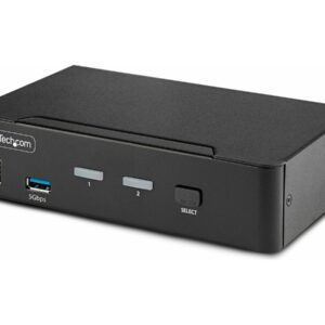 StarTech.com 2-Port DisplayPort KVM Switch, 8K 60Hz / 4K 144Hz, Single Display, DP 1.4, 2x USB 3.0 Ports, 4x USB 2.0 HID Ports, Push-Button & Hotkey Switching, TAA Compliant - OS Independent, Metal Housing (D86A2-2-PORT-8K-KVM) - Chave de KVM / áudio