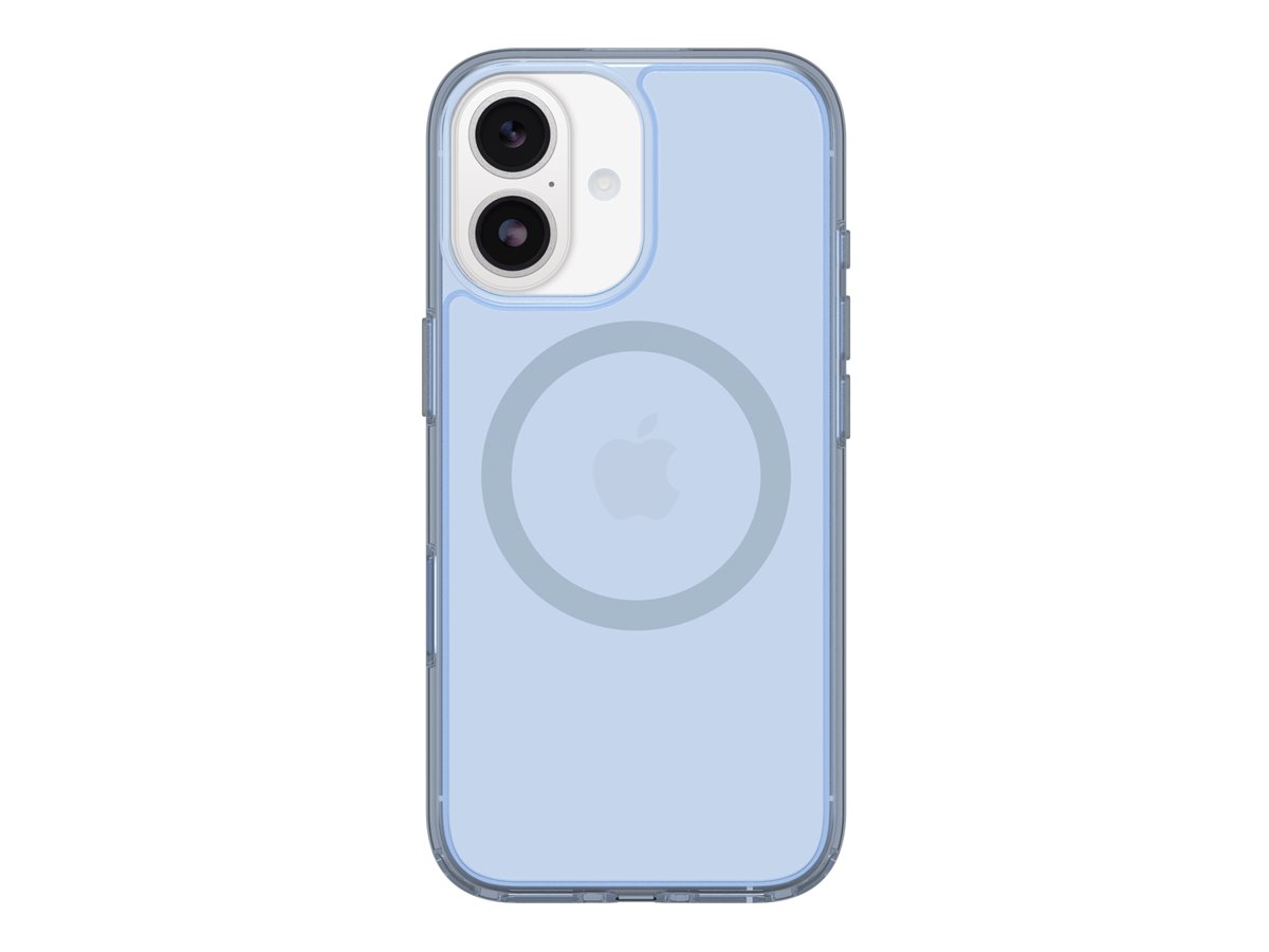 OtterBox Symmetry Series Clear - Tampa posterior para telemóvel - compatibilidade MagSafe - policarbonato, elastómero termoplástico (TPE) - felicidade azul (transparente) - para Apple iPhone 17