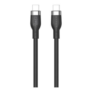 HyperJuice - Cabo USB - USB-C (M) para USB-C (M) - USB 2.0 - 1 m - gama de potência alargada (EPR), Fornecimento de energia USB (240W) - preto