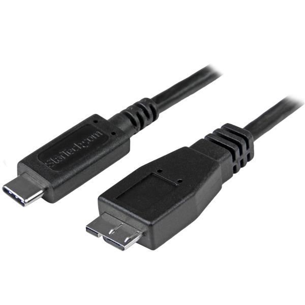 StarTech.com USB C to Micro USB Cable 0.5m - USB 3.1 Type C to Micro USB Type B Cable - Micro USB 3.1 to USB-C - Thunderbolt 3 Compatible (USB31CUB50CM) - Cabo USB - USB-C (M) para Micro USB Tipo B (M) - USB 3.1 Gen 2 - 50 cm - preto - para P/N: HB31