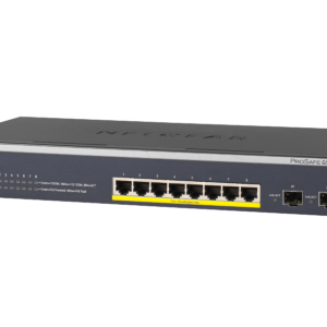 NETGEAR Smart GS510TPP - Interruptor - L3 Lite - inteligente - 8 x 10/100/1000 (PoE+) + 2 x SFP - desktop, montável em trilho - PoE+ (190 W)