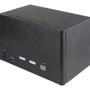 StarTech.com 2 Port Quad Monitor DisplayPort KVM Switch, 4K 60Hz UHD HDR, Desktop 4K DP 1.2 KVM with 2 Port USB 3.0 Hub (5Gbps) & 4x USB 2.0 HID Ports, Audio, Hotkey Switching, TAA - Keyboard/Video/Mouse Switch - Chave de KVM / áudio - 2 x KVM / áudi