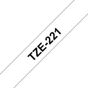 Brother TZe-221 - Auto-adesivo - preto em branco - Rolo (0,9 cm x 8 m) 1 cassete(s) fita laminada - para Brother PT-D210, D600, H110, P750, P950, P-Touch PT-E550, P-Touch Cube PT-P300, P910
