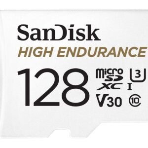 SanDisk High Endurance - Cartão de memória flash (adaptador microSDXC para SD Incluído) - 128 GB - Video Class V30 / UHS-I U3 / Class10 - microSDXC UHS-I