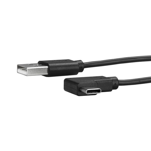 StarTech.com USB to USB C Cable - 1m / 3 ft - Right Angle USB Cable - USB A to USB C Cable - USB 2.0 Cable - USB Type C Cable (USB2AC1MR) - Cabo USB - USB (M) reto para USB-C (M) em ângulo reto - USB 2.0 - 1 m - preto