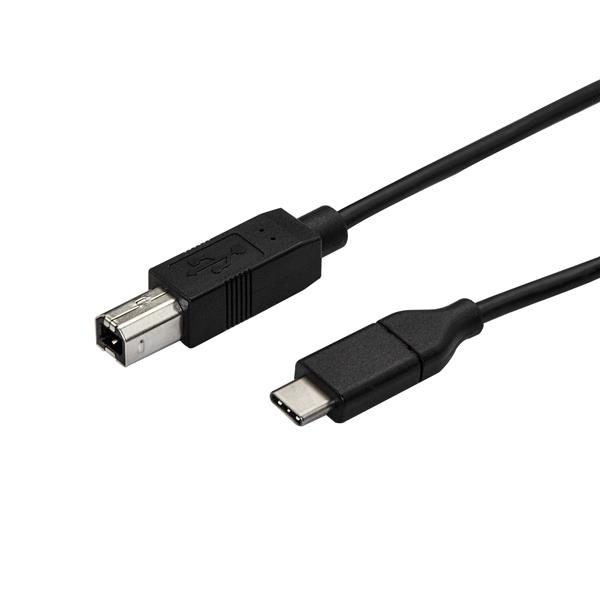 StarTech.com USB C to USB B Printer Cable - 1.6 ft / 0.5m - USB C Printer Cable - USB C to USB B Cable - USB Type C to Type B (USB2CB50CM) - Cabo USB - USB-C (M) para USB Tipo B (M) - Thunderbolt 3 / USB 2.0 - 50 cm - preto