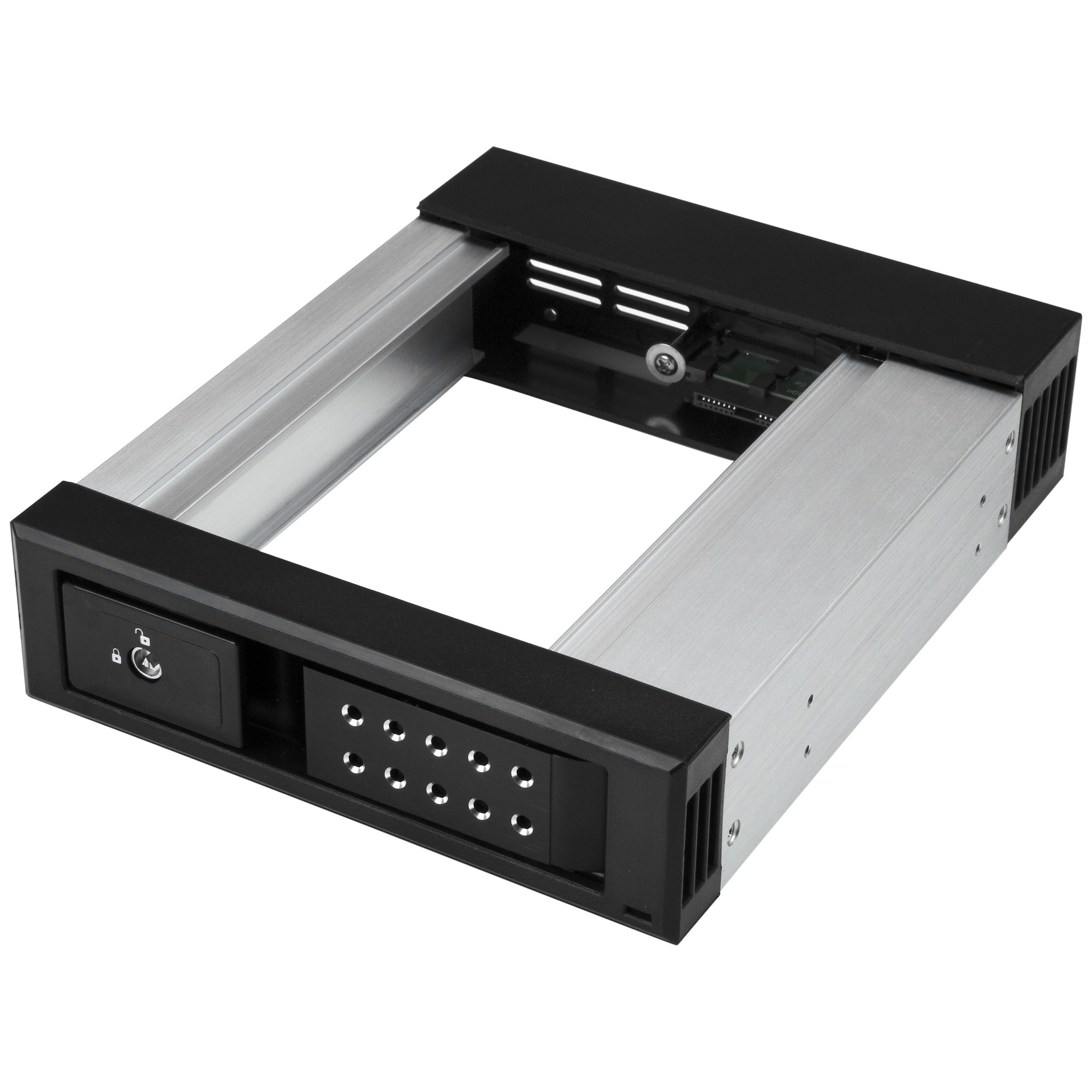 StarTech.com 5.25" to 3.5" Trayless Hard Drive Hot Swap Bay - Removable Hard Drive Bay for 3.5" SATA/SAS Drives - Aluminum (HSB1SATSASBA) - Adaptador do compartimento de armazenamento - 5,25" a 3,5" - para P/N: 25SATSAS35HD