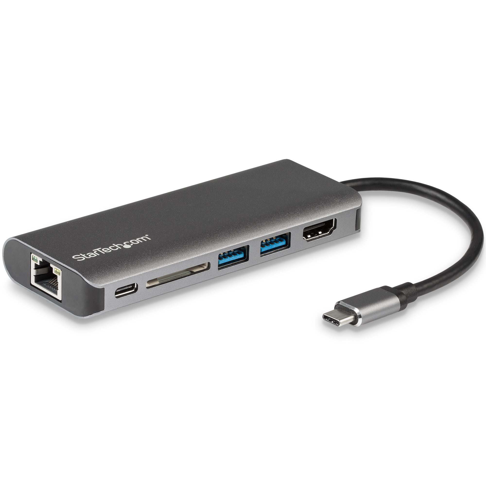 StarTech.com USB C Multiport Adapter - Portable USB-C Dock to 4K HDMI, 2-pt USB 3.0 Hub, SD/SDHC, GbE, 60W PD Pass-Through - USB Type-C/Thunderbolt 3 - NEW VERSION AVAILABLE DKT30CSDHPD3 (DKT30CSDHPD) - Estação de engate - USB-C / Thunderbolt 3 - 1Gb