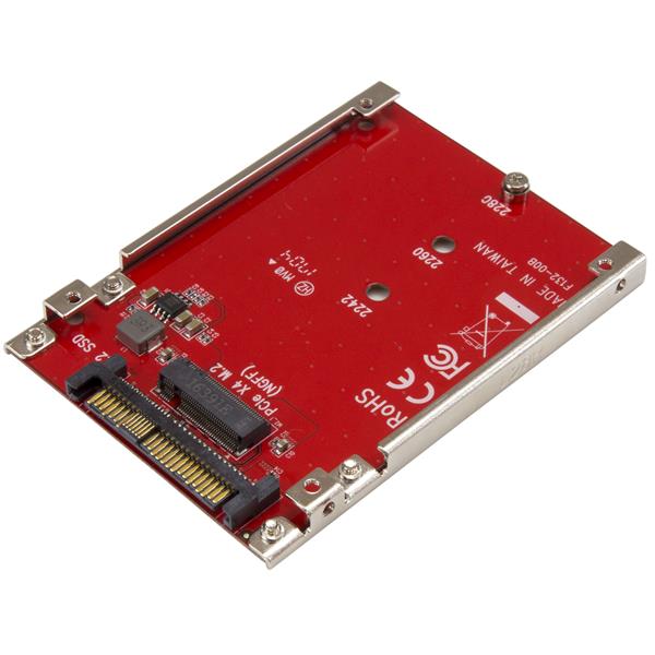 StarTech.com Adaptador anfitrião de disco M.2 para U.2 (SFF-8639) para SSDs M.2 NVMe PCIe - Adaptador de interface - M.2 - M.2 Card - U.2 - vermelho