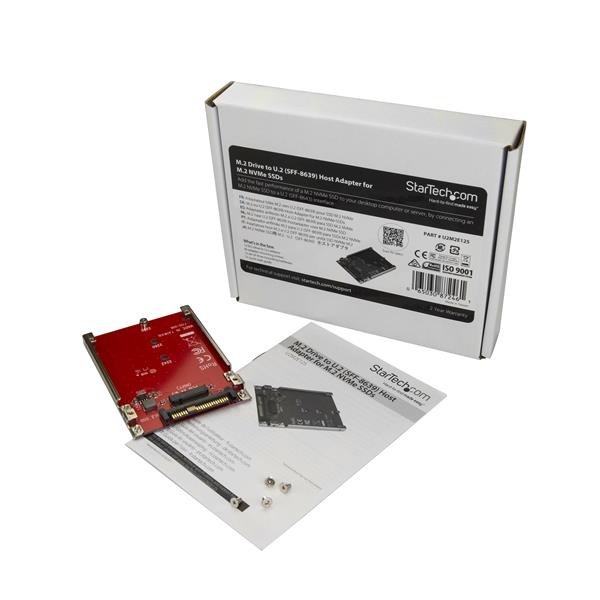 StarTech.com Adaptador anfitrião de disco M.2 para U.2 (SFF-8639) para SSDs M.2 NVMe PCIe - Adaptador de interface - M.2 - M.2 Card - U.2 - vermelho - Image 5