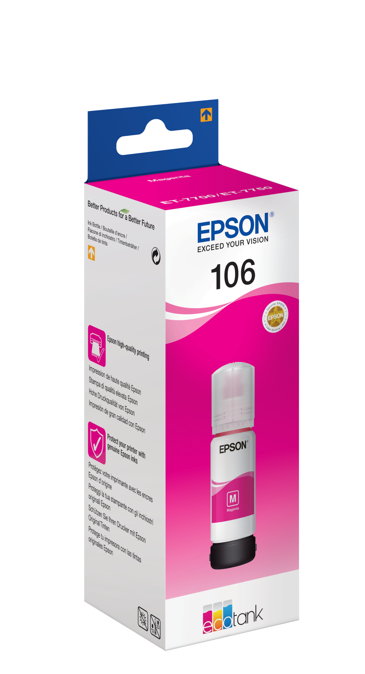 Epson 106 - 70 ml - magenta - original - tanque de tinta - para EcoTank ET-7700, ET-7750, L7160, L7180, Expression Premium ET-7700, ET-7750 - Image 2