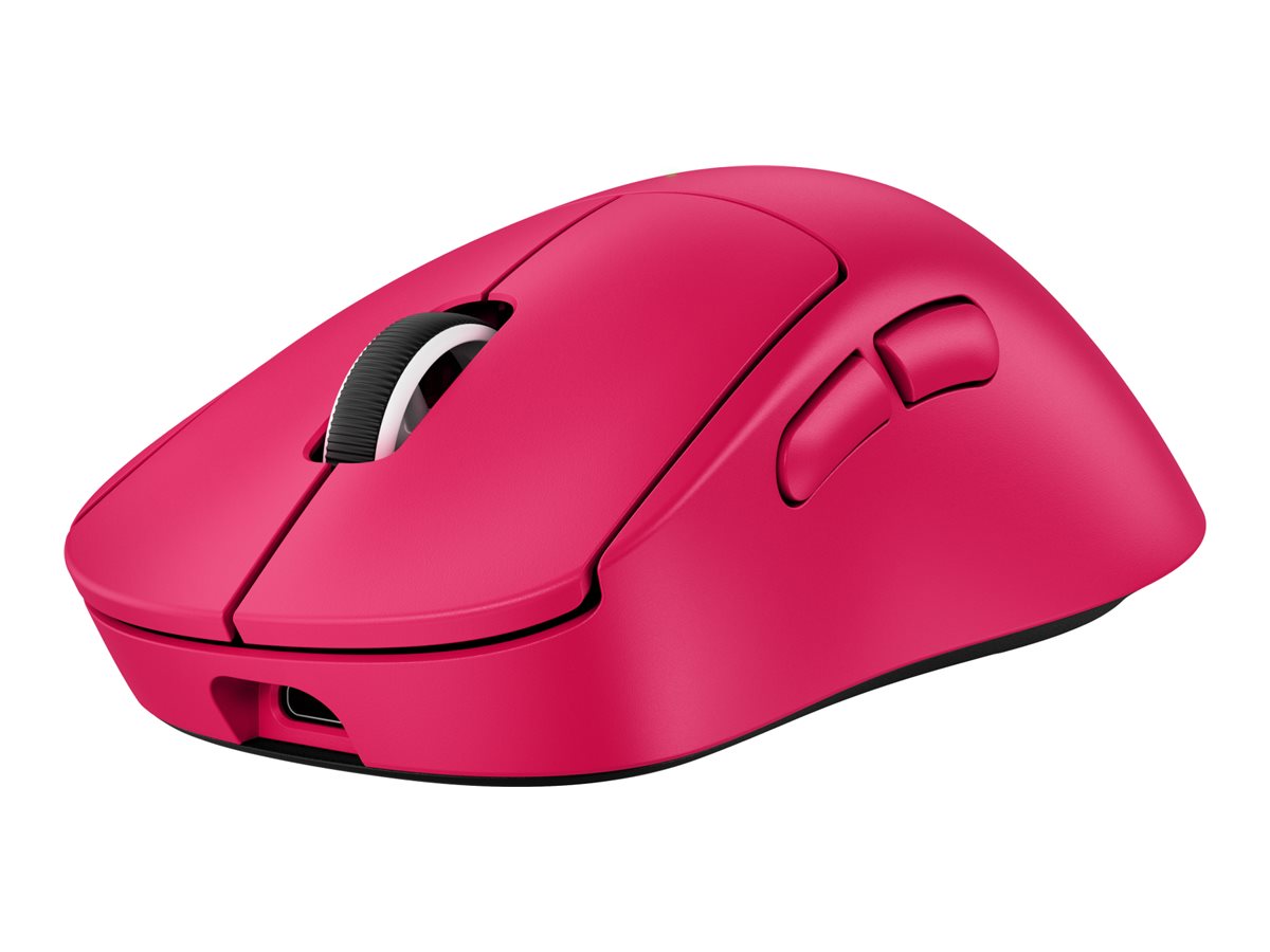 Logitech G PRO X SUPERLIGHT 2 DEX - Rato - ergonómico - para direita - óptico - 5 botões - sem fios, com cabo - 2.4 GHz, USB - rosa