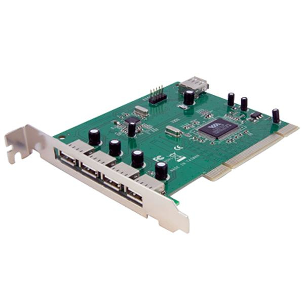 StarTech.com 7 Port PCI USB Card Adapter - PCI to USB 2.0 Controller Adapter Card - Full Profile Expansion Card (PCIUSB7) - Adaptador USB - PCI - USB, USB 2.0 - 7 portas