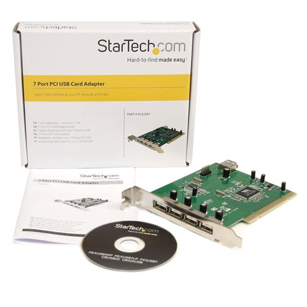 StarTech.com 7 Port PCI USB Card Adapter - PCI to USB 2.0 Controller Adapter Card - Full Profile Expansion Card (PCIUSB7) - Adaptador USB - PCI - USB, USB 2.0 - 7 portas - Image 5