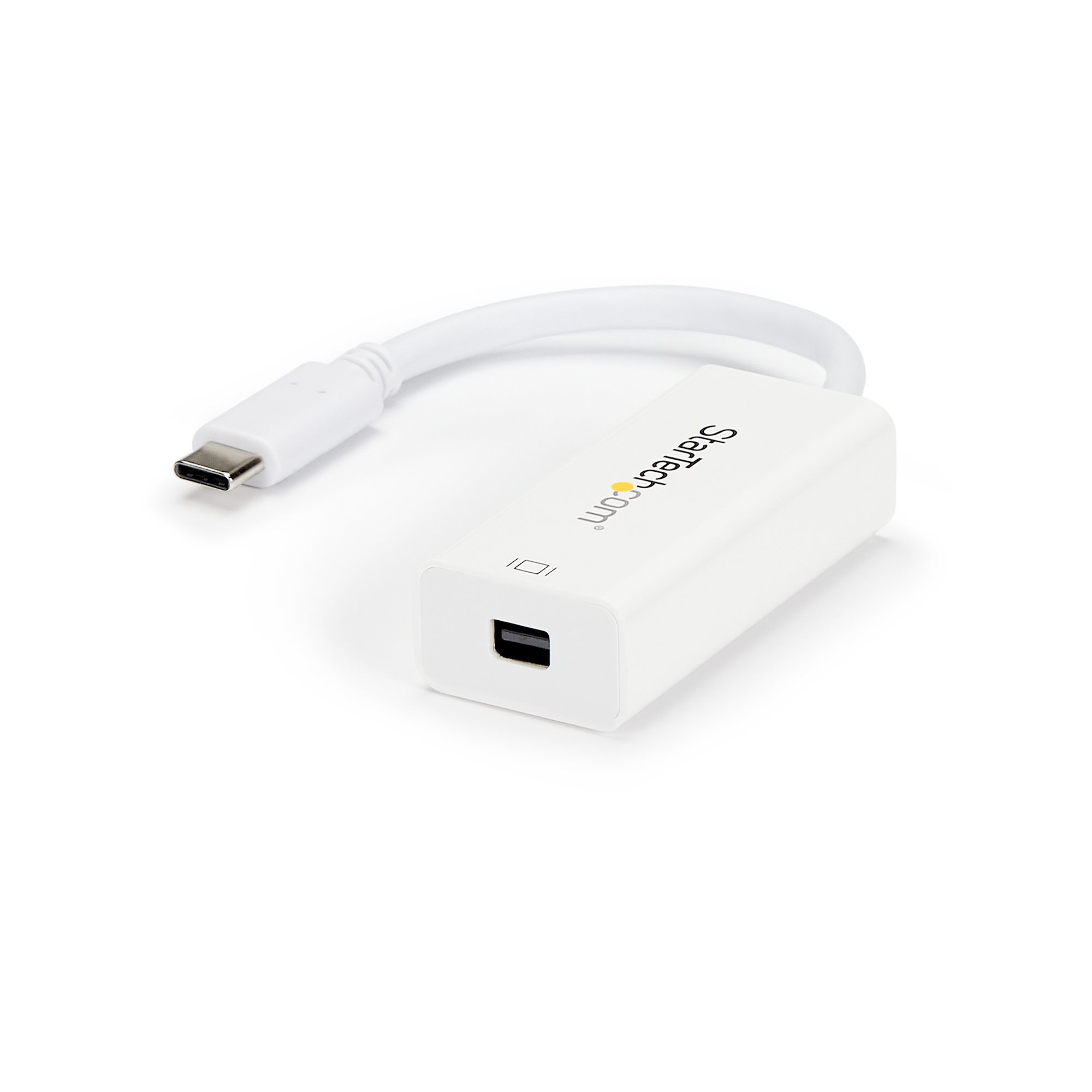 StarTech.com USB-C to Mini DisplayPort Adapter - 4K 60Hz - White - USB 3.1 Type-C to Mini DP Adapter (CDP2MDP) - Adaptador de vídeo - USB-C (M) para Mini DisplayPort (F) - USB 3.1 / Thunderbolt 3 / DisplayPort 1.2 - 18 cm - passivo, suporte 4K60Hz (3