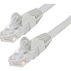 StarTech.com 1m LSZH CAT6 Ethernet Cable, 10 Gigabit Snagless RJ45 100W PoE Network Patch Cord with Strain Relief, CAT 6 10GbE UTP, Grey, Individually Tested/ETL, Low Smoke Zero Halogen - Category 6 - 24AWG (N6LPATCH1MGR) - Cabo patch - RJ-45 (M) par