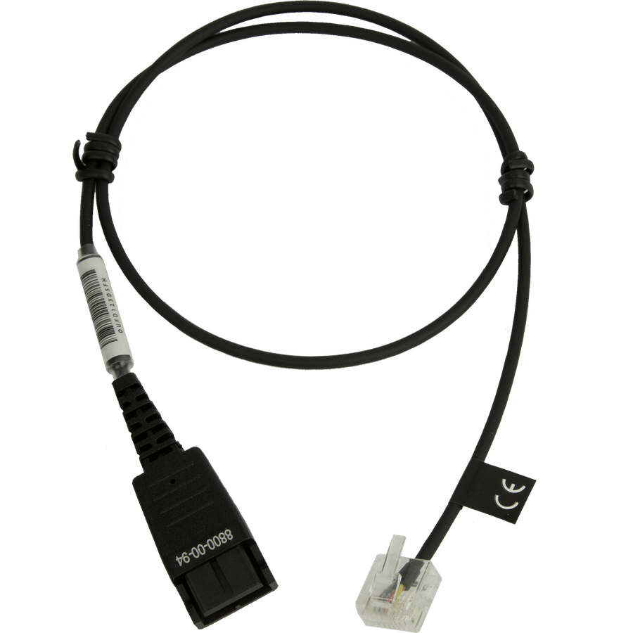 Jabra - Cabo de auricular - Quick Disconnect para RJ-45 - 50 cm - para BIZ 2300, 2400, Siemens OpenStage 30, 40, 40T, 60, 80, 80T