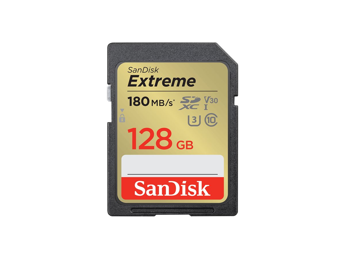 SanDisk - Cartão de memória flash - 128 GB - Video Class V30 / UHS-I U3 / Class10 - SDXC UHS-I