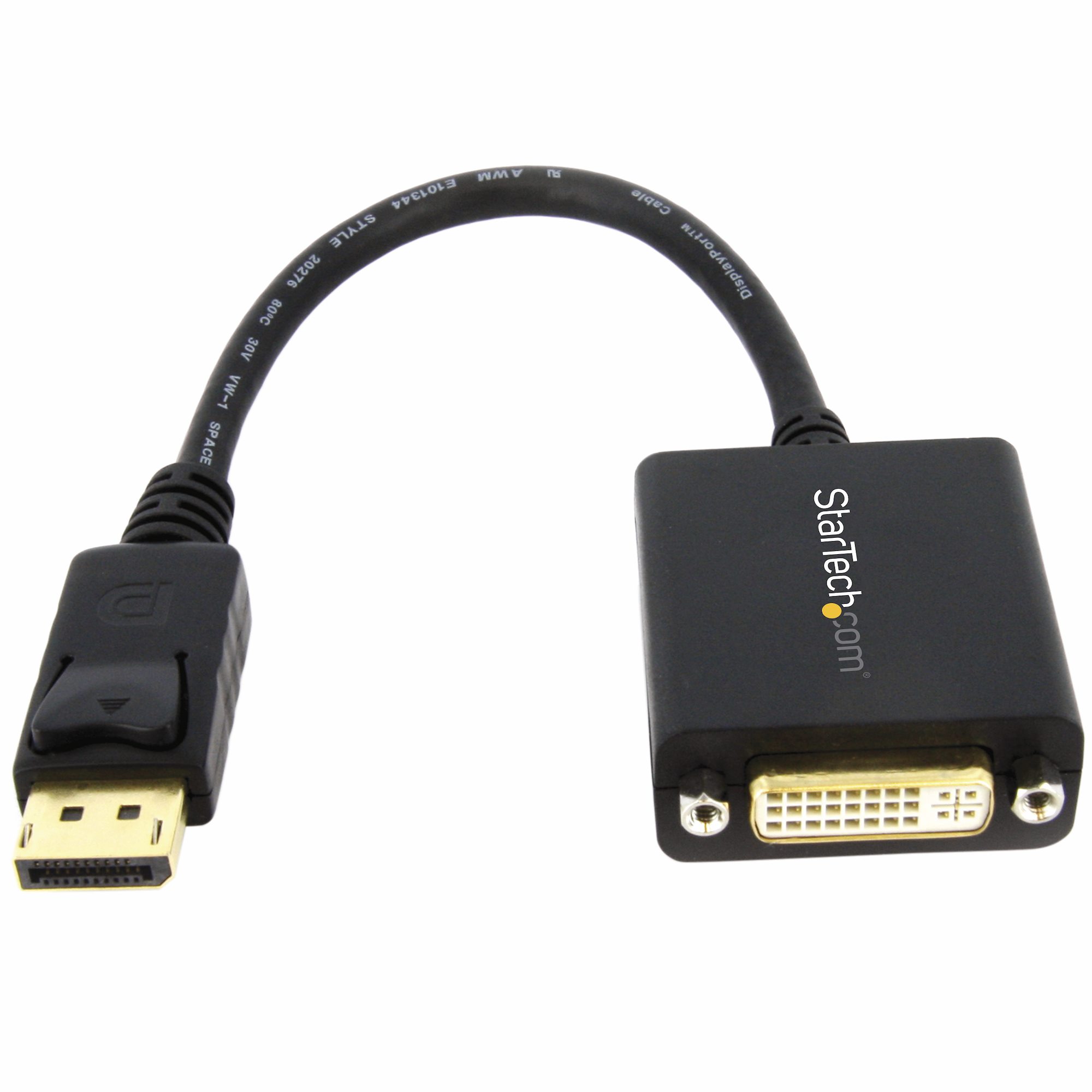 StarTech.com DisplayPort to DVI-D Adapter - 1920x1200 - Passive DVI Video Converter with Latching DP Connector (DP2DVI2) - Adaptador DisplayPort - DisplayPort (M) para DVI-I (F) - 15.2 cm - preto - para P/N: DK30C2DPEPUE, DK30C2DPPD, DK30C2DPPDUE, DK