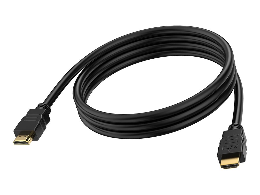 2 m HDMI cable - 8k at 60 hz - HDMI version 2.1 - 48 gbps - double shielded - gold plated connectors - HDMI (m) to HDMI (m) - outer diameter 7.3 mm - 28 awg - black