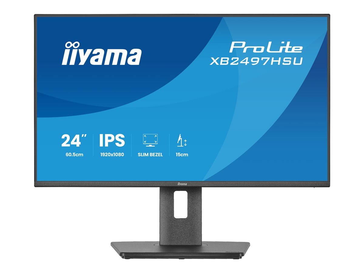 iiyama ProLite XB2497HSU-B1 - Monitor LED - 24" (23.8" visível) - 1920 x 1080 Full HD (1080p) @ 120 Hz - IPS - 350 cd/m² - 1500:1 - 4 ms - HDMI, DisplayPort - altifalantes - preto, mate
