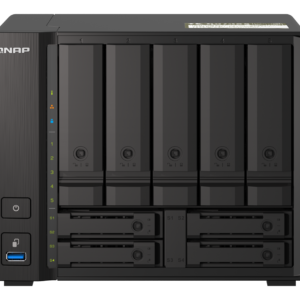 QNAP TS-H973AX-8G - Servidor NAS - 9 baias - SATA 6Gb/s - RAID (expansão de disco rígido) 0, 1, 5, 6, 10, 50, JBOD, 60, RAID TP - RAM 8 GB - 2.5 Gigabit Ethernet / 10 Gigabit Ethernet - iSCSI assistência