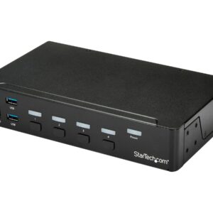 StarTech.com 4 Port HDMI KVM - HDMI KVM Switch - 1080p - USB 3.0 & Audio Support - KVM Video Switch (SV431HDU3A2) - Chave de KVM / USB - 4 x KVM / áudio / USB + 3 x SuperSpeed USB - 1 utilizador local - montável em trilho - AC 120/230 V / DC 9 - 12 V