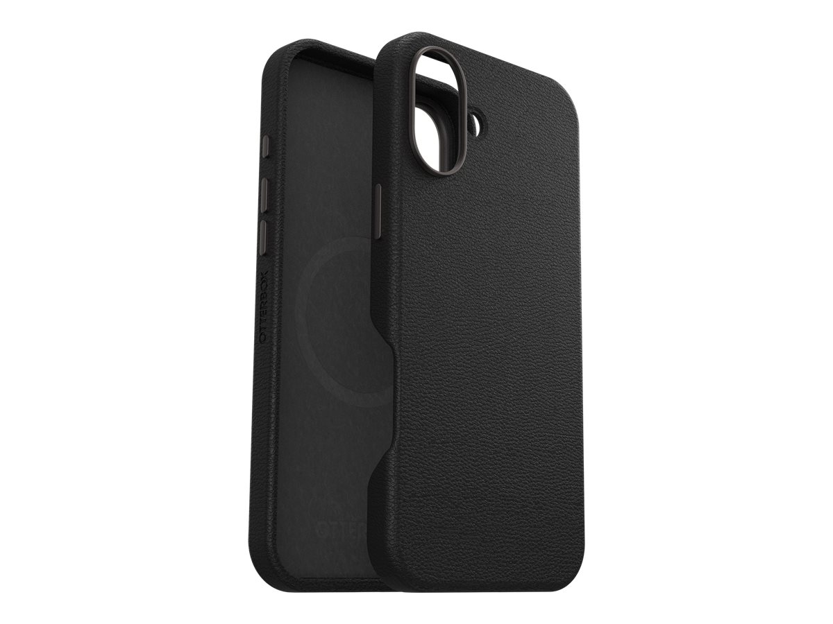 OtterBox Symmetry Series - Tampa posterior para telemóvel - cabedal verde, poliuretano - cinza noir (preto) - para Apple iPhone 16 Plus